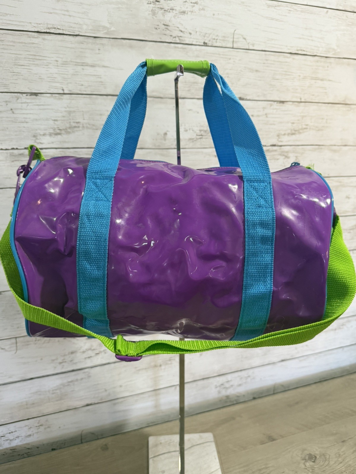 Vintage 1990s Lisa Frank Tropical Kissing Fish vinyl duffle bag RARE Rainbow