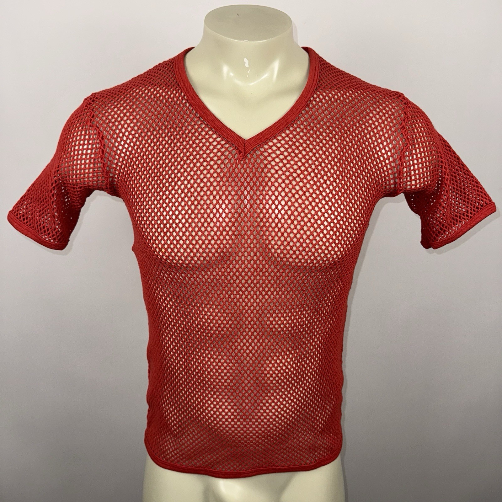 Campus Mesh Shirt Mens See Through Fish Net Vtg 70s Disco Soul Train Sexy Medium