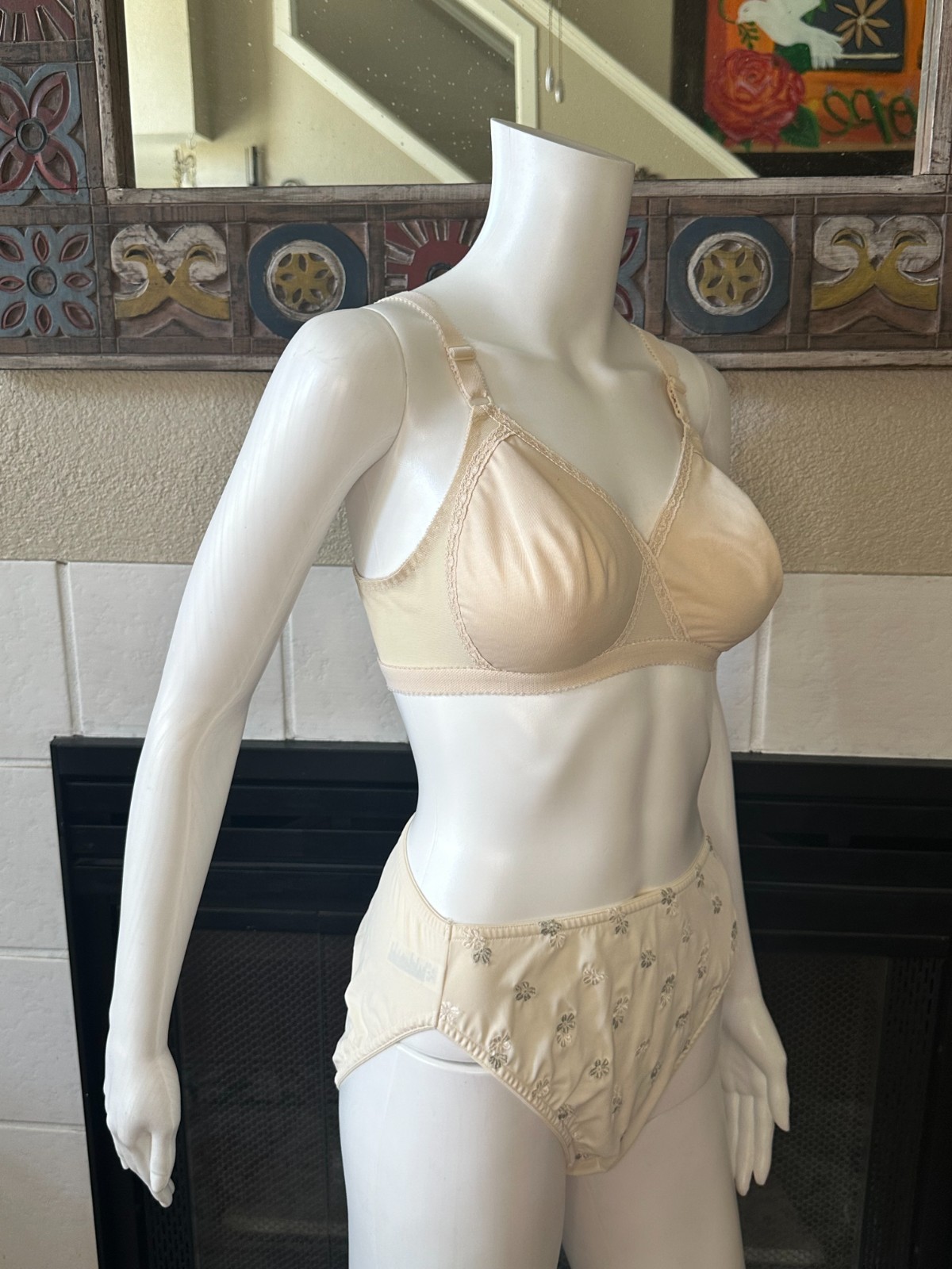 Collectible L Warner’s Flower Charms bottoms matching braziers lingerie set