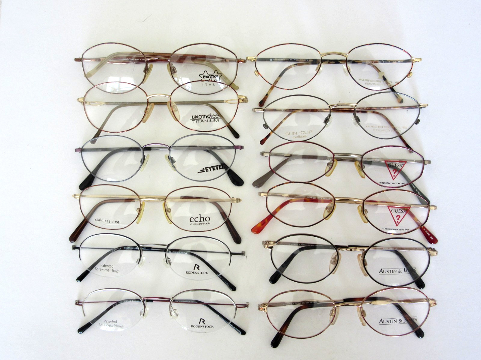 Lot of 12 Women’s Metal Eyeglasses Frames Rodenstock, Neostyle, Luxottica, Etc