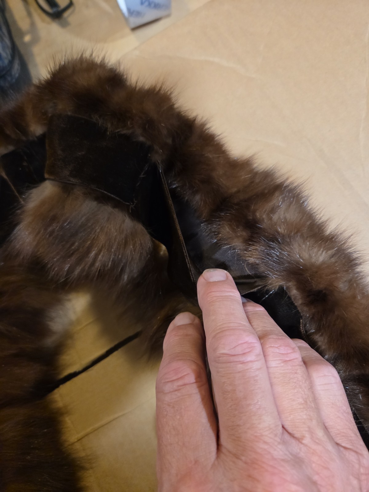 Vintage 41″ Original Fur Collar Shawl Stole Scarf