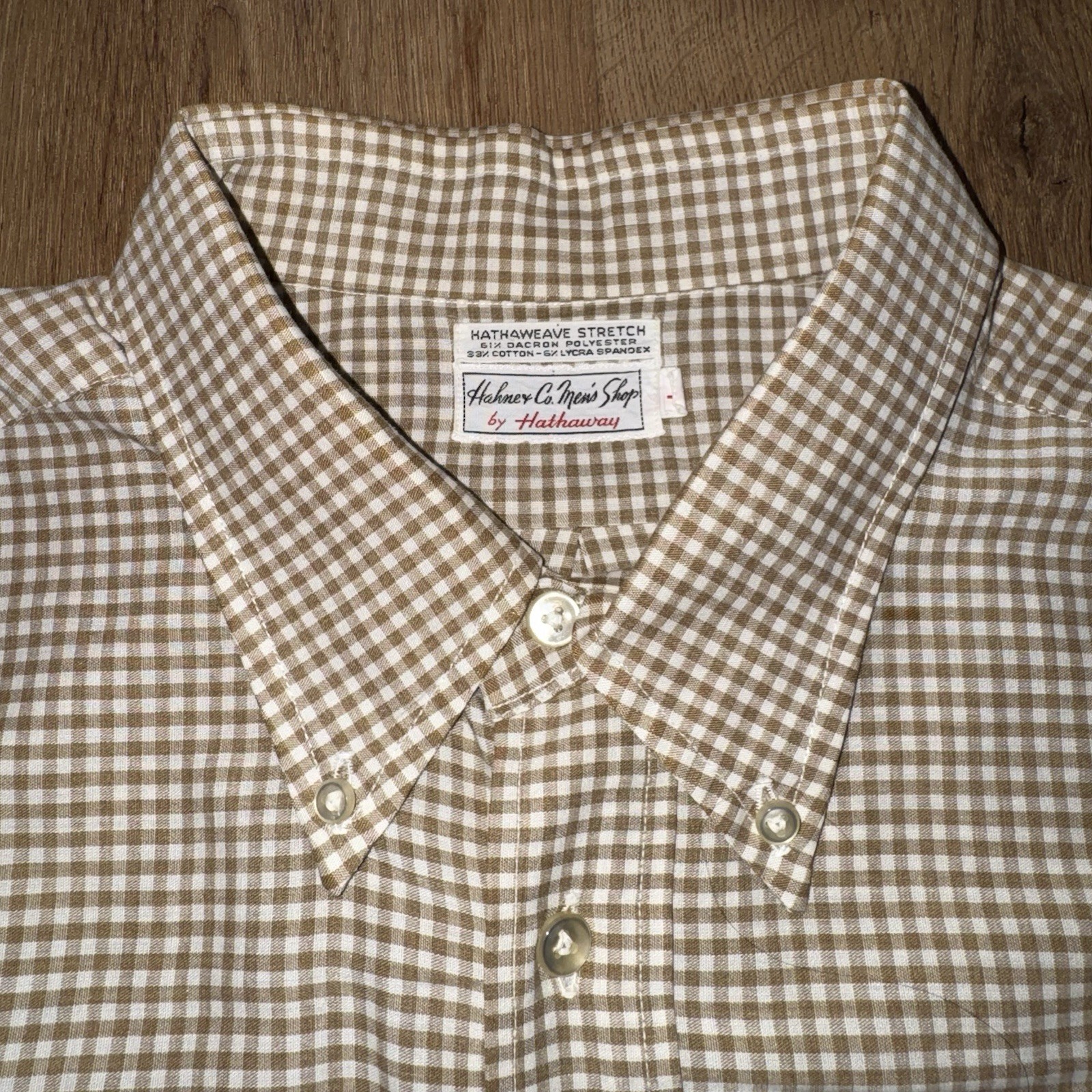 Vtg 50s 60s Hathaway Shirt Mens Hathaweave Stretch Tunic Pullover MCM Mod Large