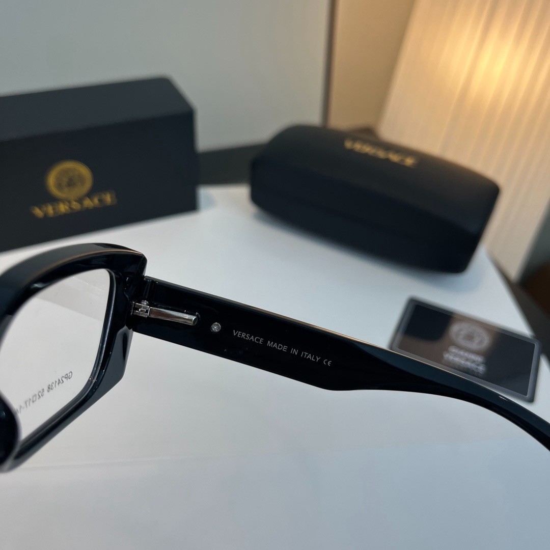 Versace GP24138 52 17-144mm Classic Black Square Unisex Clear Sunglasses New