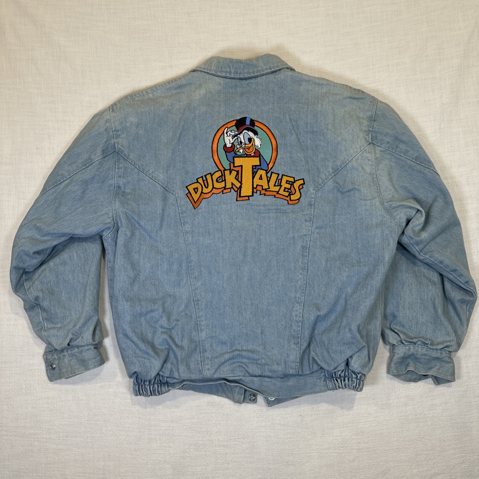 Vintage 1987 DuckTales Disney Afternoon Jean Jacket Cartoon L Rare One Of A Kind