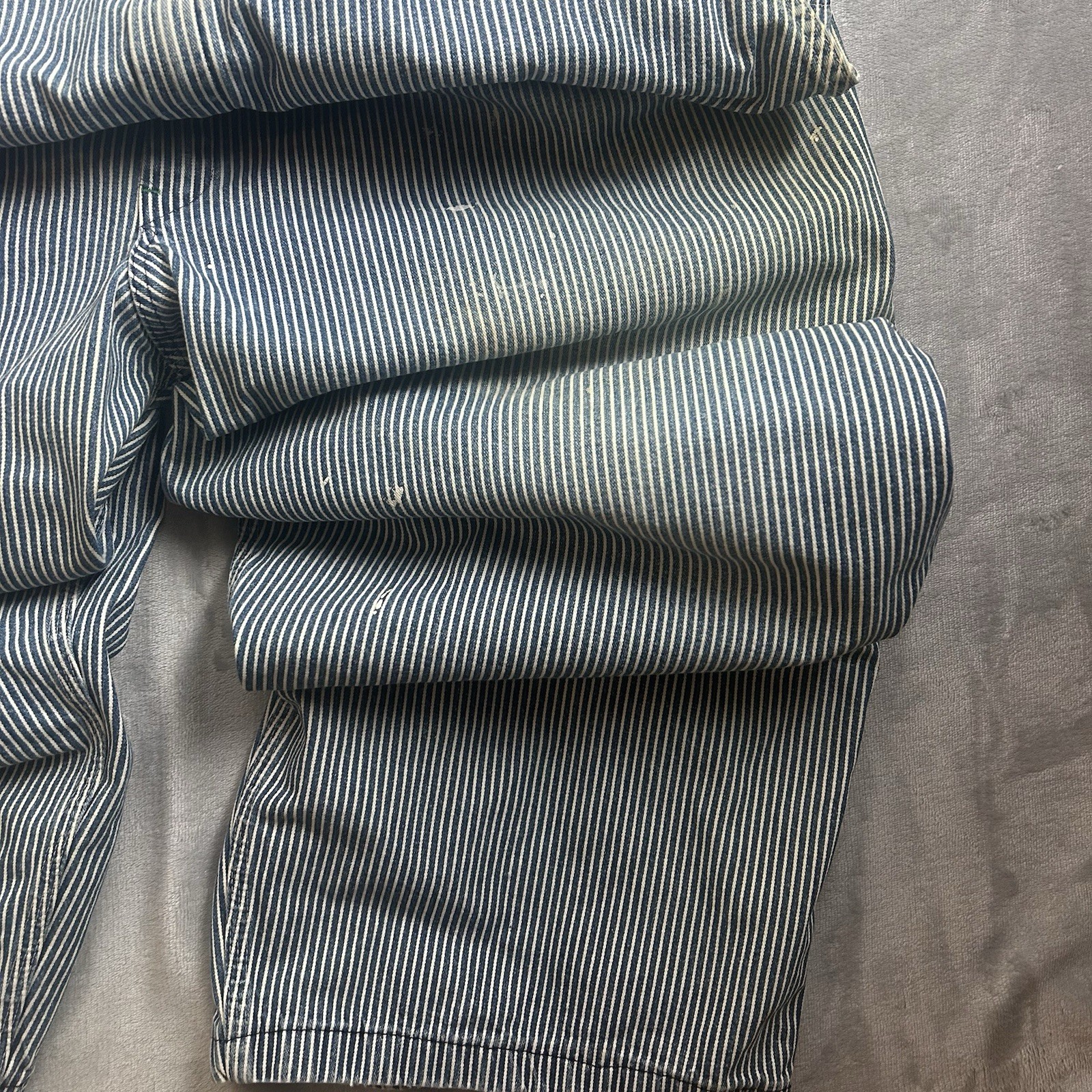 Vintage Union Made Oshkosh B’Gosh Sanforized Railroad Stripe Overalls 48×32 USA