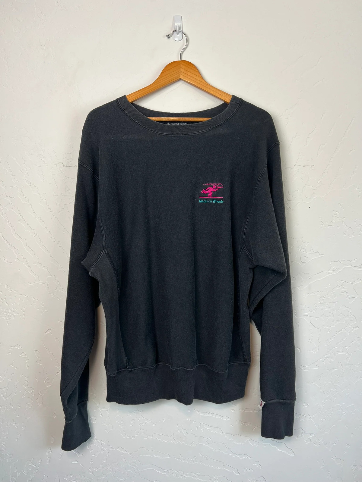 Vtg 90s SKM Game Ready Meals on Wheels Embroidered Crewneck L