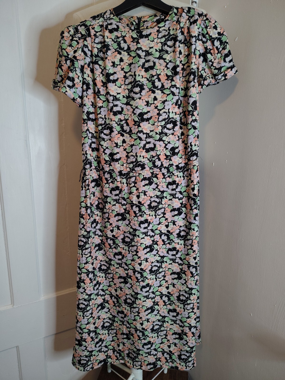 Vintage 1970s Jane Schaffhausen for Belle France Floral Dress Womens Small 4-6