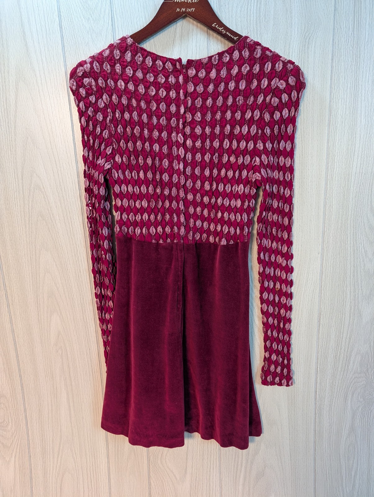 Vintage Flirty 60’s-70’s Arpeja Young Rose Short Velvet Dress W/Design Sz 11