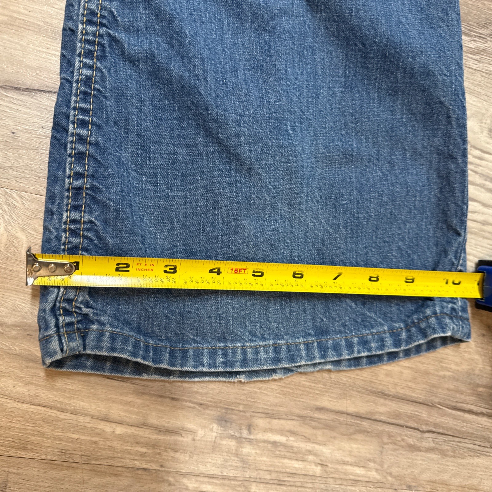 Vtg 70s LEE Flared Hippie Bell Bottom Jeans Front Pocket Talon Zipper 28×30
