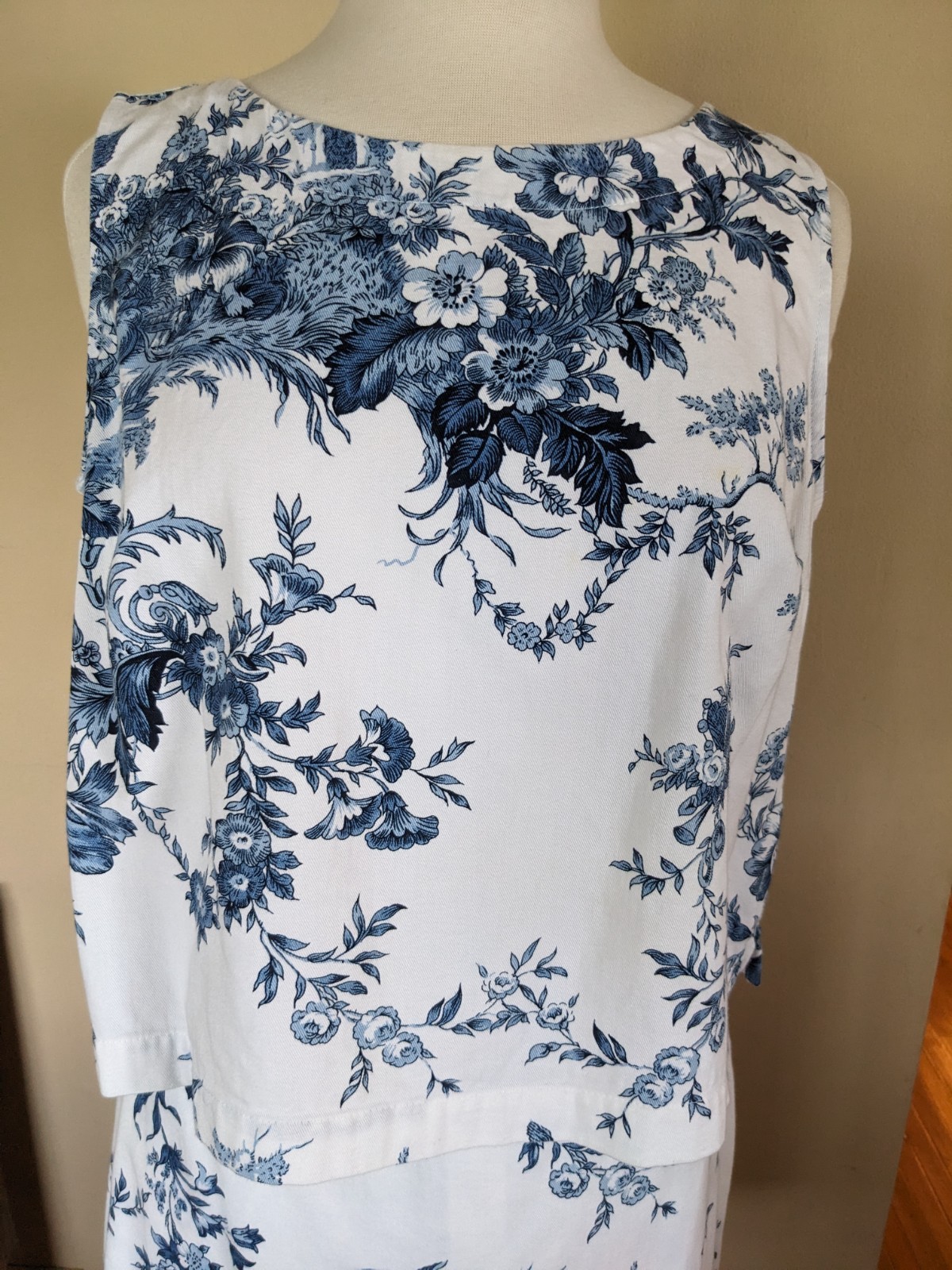 Vintage 80s Carol Anderson 3 Pc Toile Skirt Set USA Cotton Art to Wear Jacket