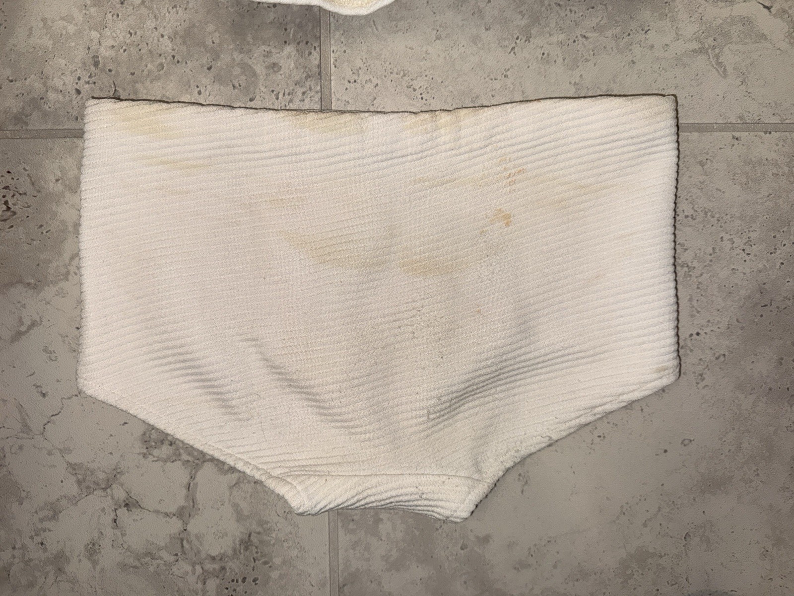 Vintage 60s 70s Roxanne White Textured Bikini Boyshort High Waist Size 12