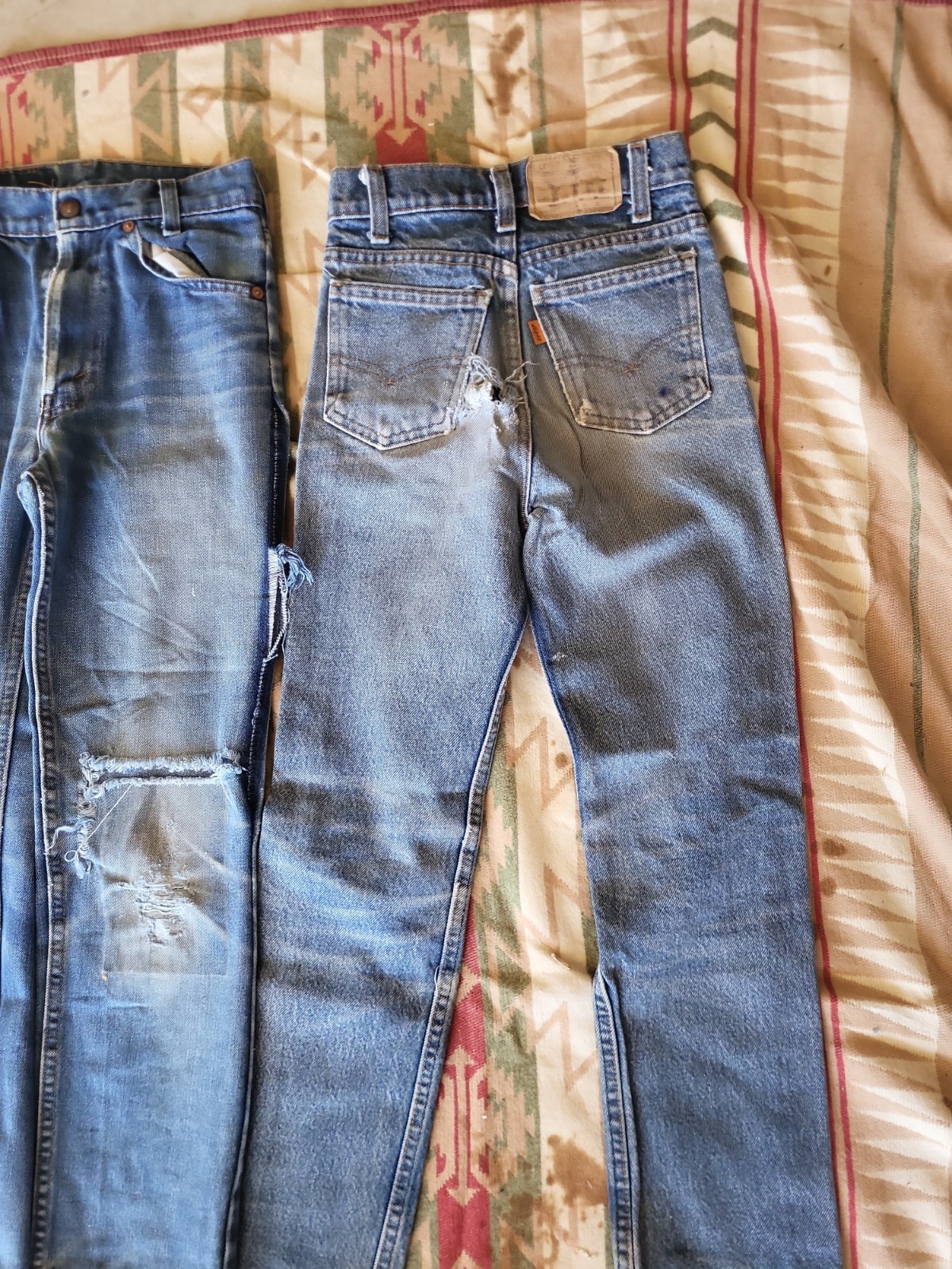 Lot of 4 Vintage 80s 90s Levi’s Jeans Kids Teens Made in USA Distressed Montana