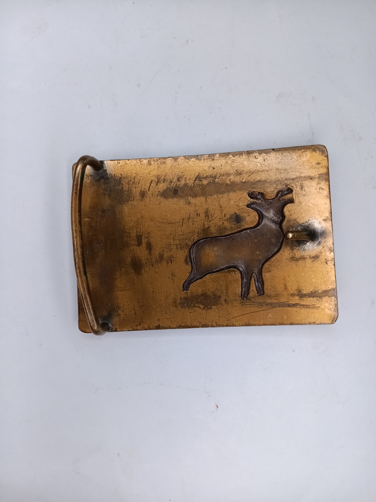 Vintage Elks BPOE Solid Bronze Belt Buckle Harry Klitzner Co Fraternal USA