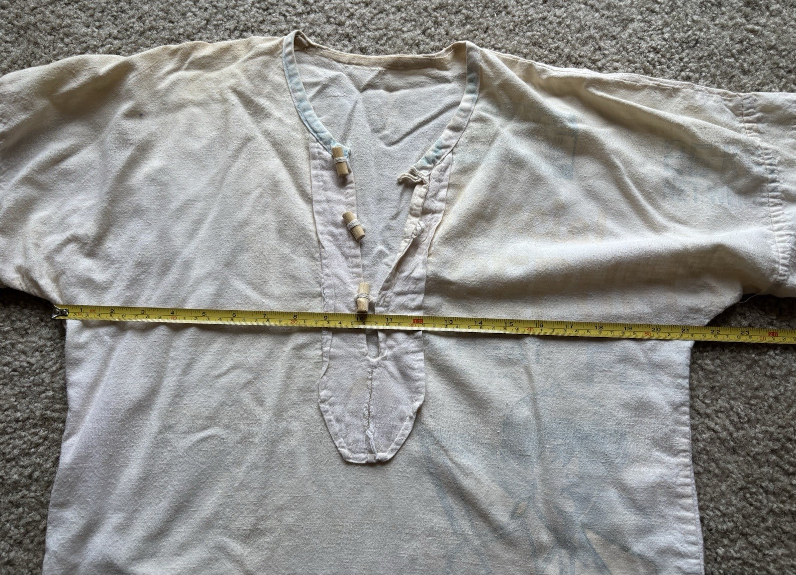Vintage Philippines Rare Flower Sack Large Hippie Shirt 1980s
