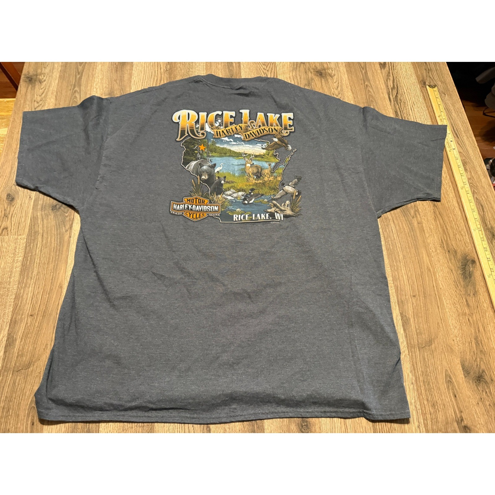 Harley Davidson Motorcycle Shirt Men’s Size 4XL Rice Lake WI Graphic Print