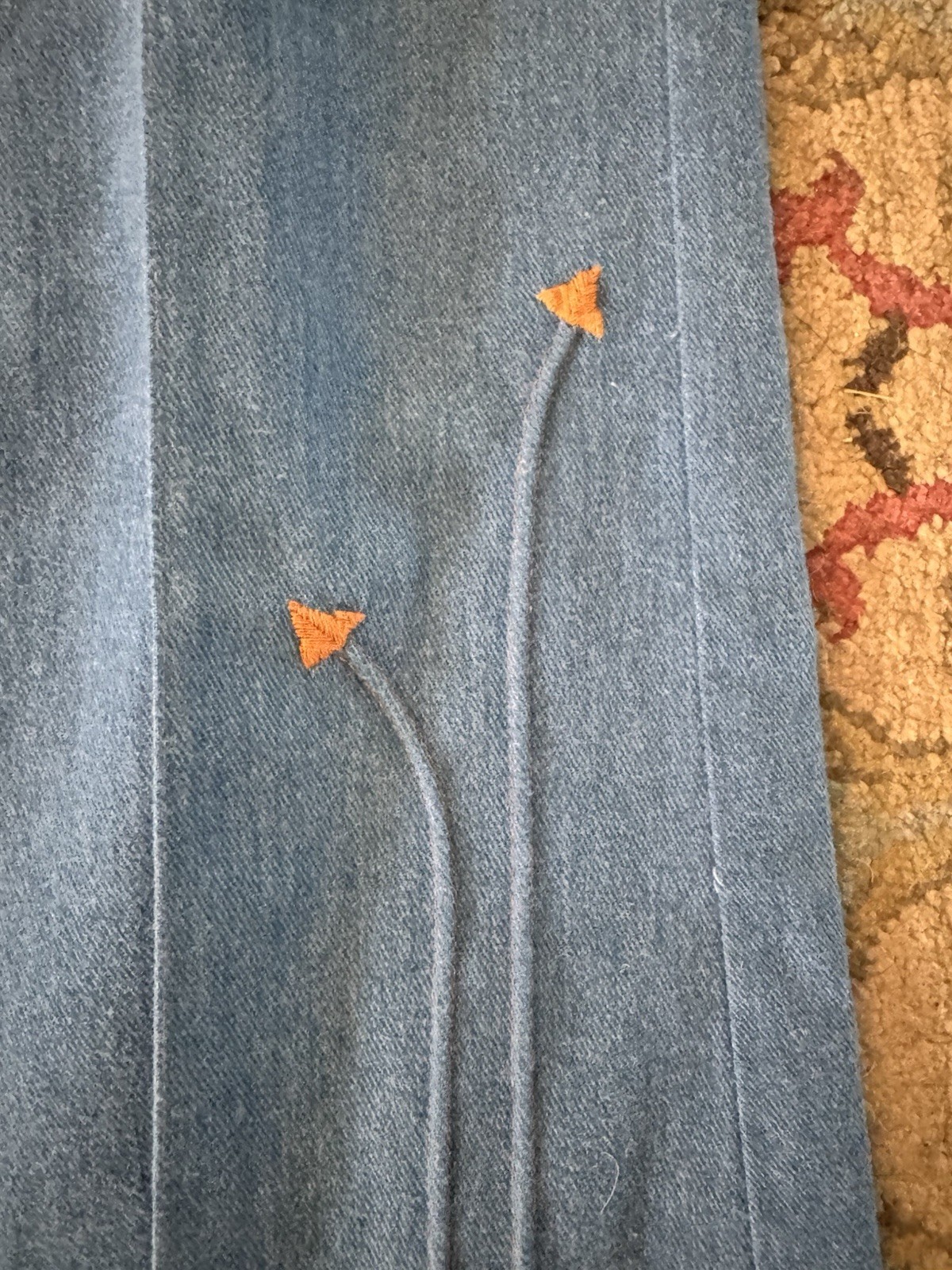 Vtg H Bar C Rancher Blue Wide Leg Jeans 22×28 Bell Bottoms Embroidered 1970s