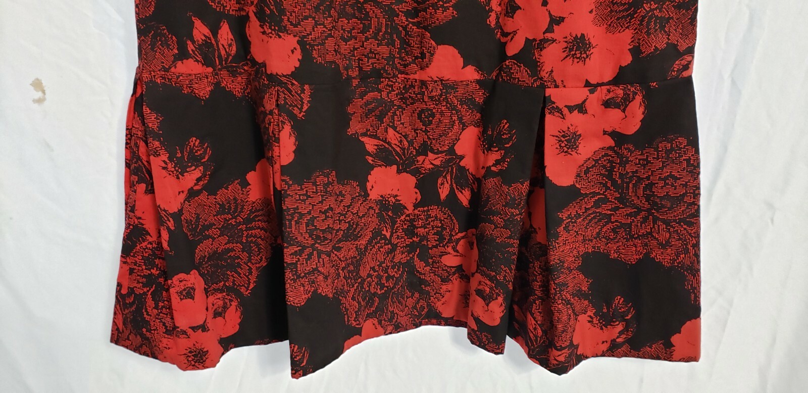 Vintage Women’s Floral Muumuu Mermaid Dress Red/Black Home-Made Unsized READ