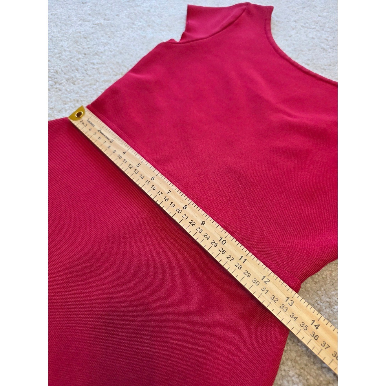 BCBGMaxAzria Vintage Raspberry Red Bodycon Boatneck Sheath Dress Size M