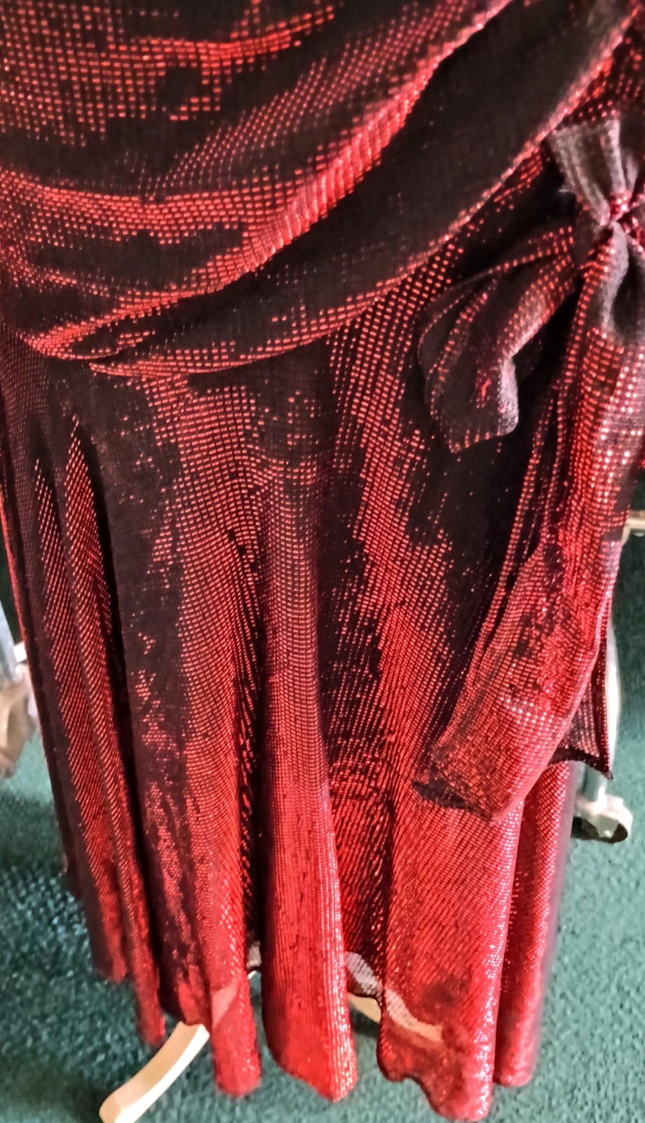 Vintage 80’s Cher Jacque Dressy Red/Black Sexy Ruched Special Occasion Gown Med