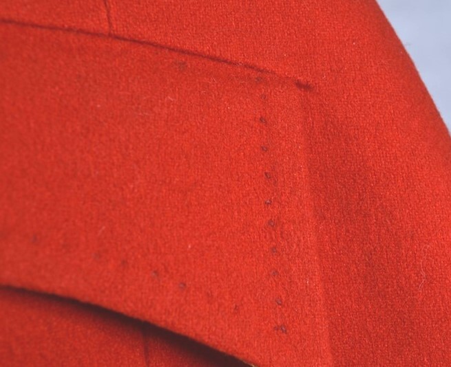 antique/vintage vest red wool pockets back buckle chest 38 lined England best