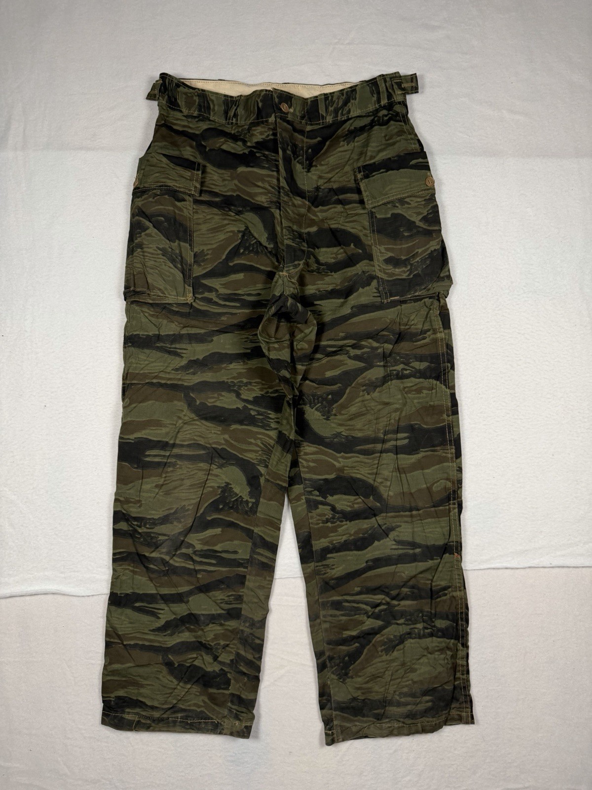 Vintage 60s 70s Vietnam War Cargo Military Tiger Stripe Camo ARVN 31×30 Pants