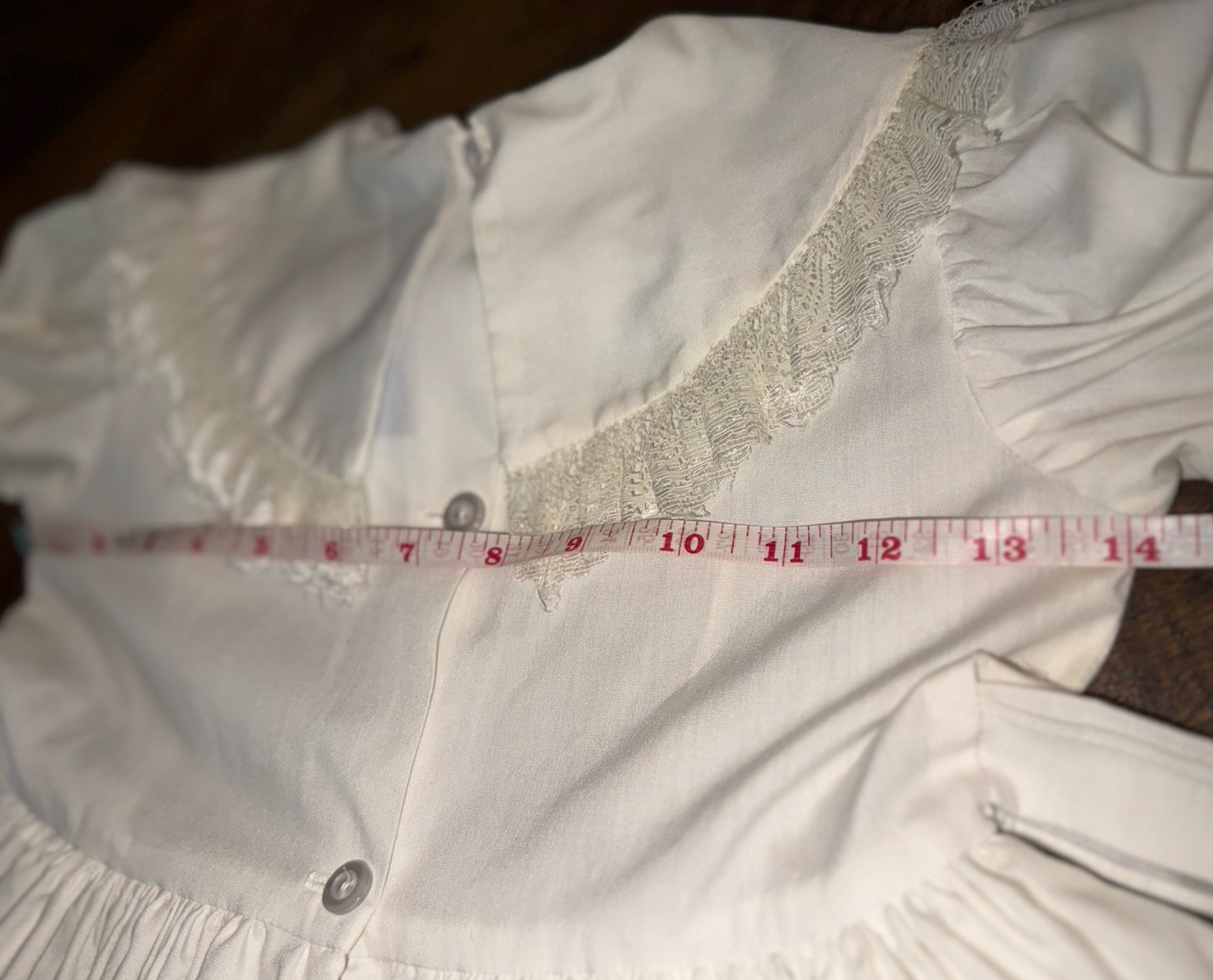 Vtg Golden Age California USA Girls Dress Sz 4 White Ruffled Lace Tiered Full