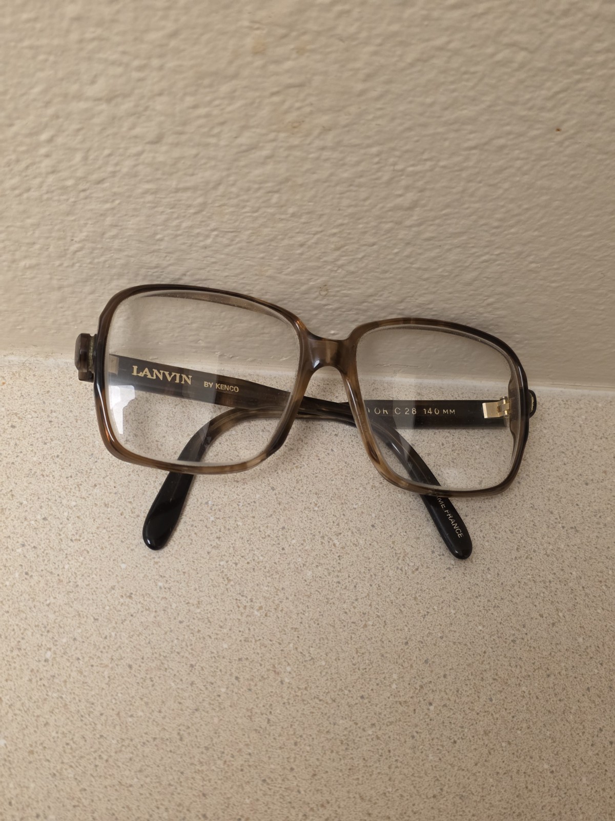Lanvin By Kenco Vintage 70’s Senator C28 140mm Eyeglasses Brown France