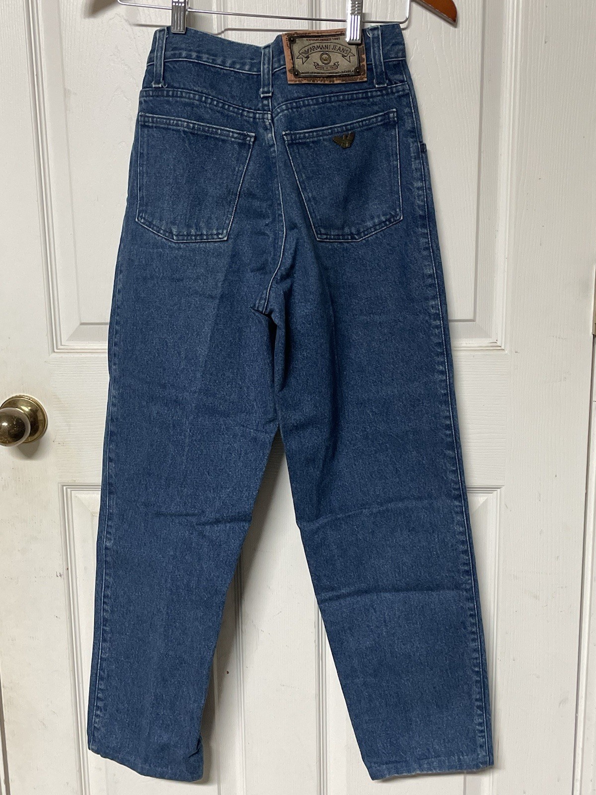 Vtg Armani Jeans 28×26 Unisex 80s 90s Tapered Leg High Waist Made in Italy C2
