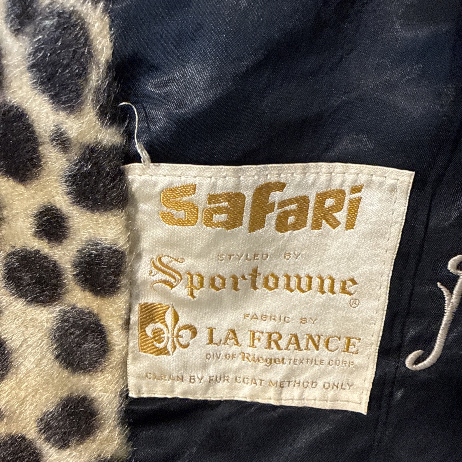 Vintage Faux Animal Print Coat Safari Sportowne La France Women’s M/L