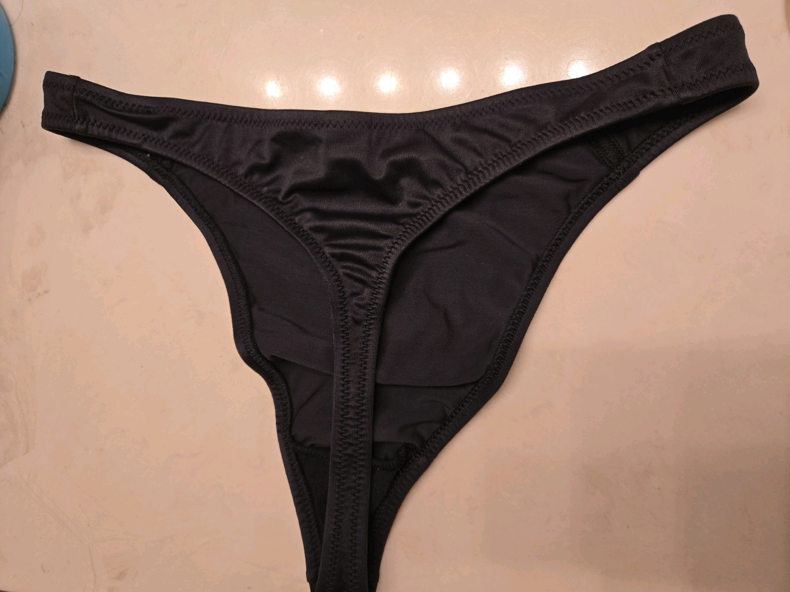 Vintage Victoria’s Secret Nylon Spandex Thong Black 1995 Nwot