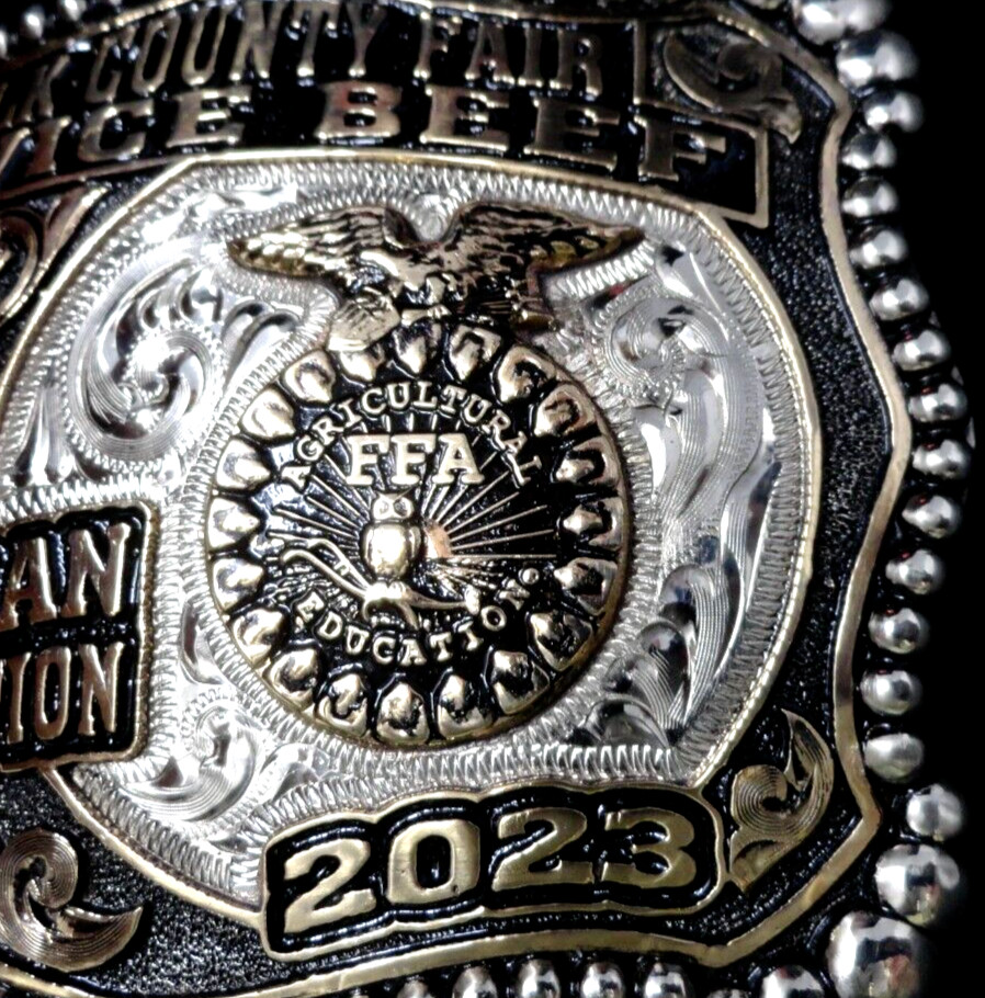 FFA Novice Beef Res Champion Showman Belt Buckle Polk Cnty Fair OR MCS .MCS001
