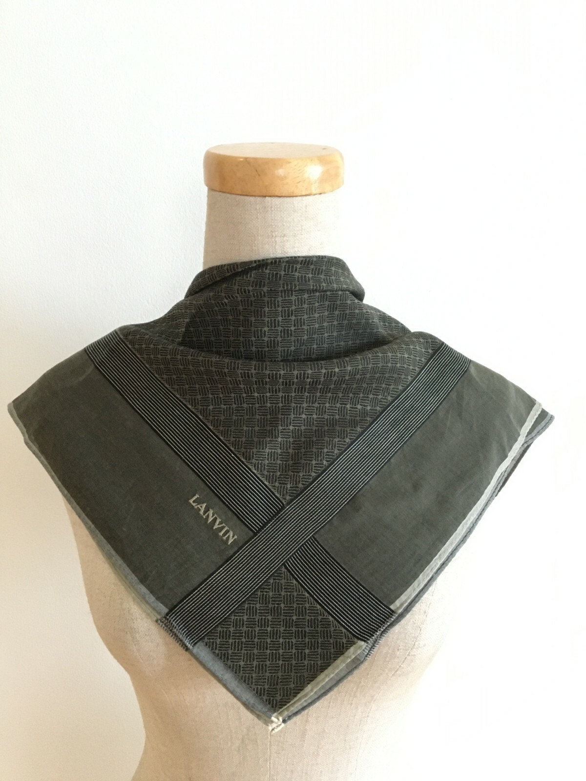 Lanvin vintage cotton square handkerchief/neckerchief 19 inches
