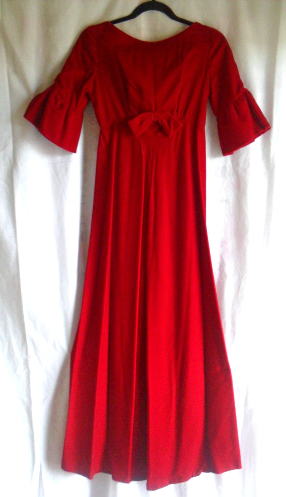 Vintage Lorrie Deb San Francisco Sz 7 Red Velvet Special Occasion Maxi Dress