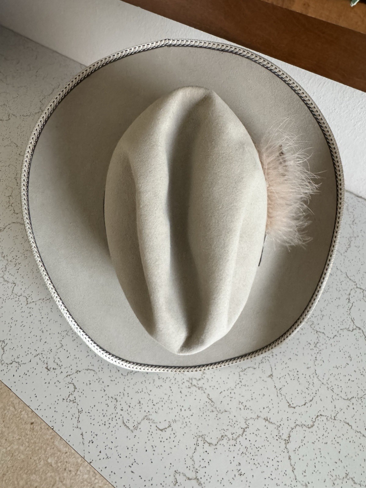 1970s Resistol Stagecoach 7 1/2 LONG OVAL Silverbelly Cowboy Western Hat 80s