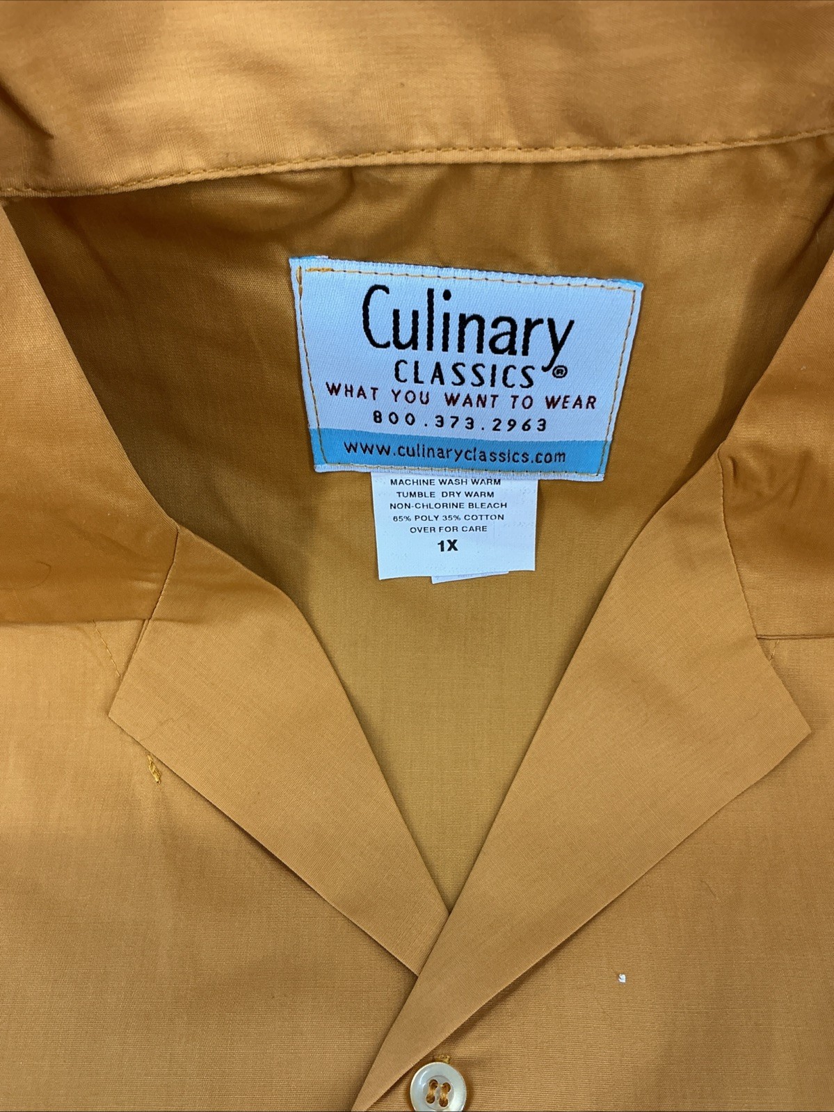 Culinary Classics Pumpkin Shirt 1X. Polyester 35% Cotton