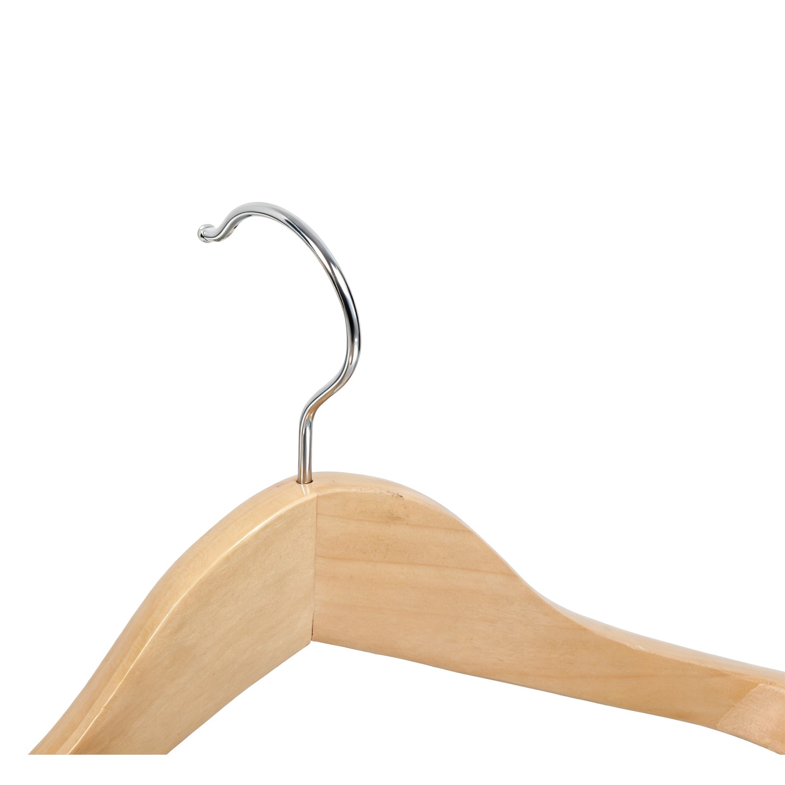 24 Pack Non-Slip Wood Suit Hangers with 360° Hook for Closet & Wardrobe Natural