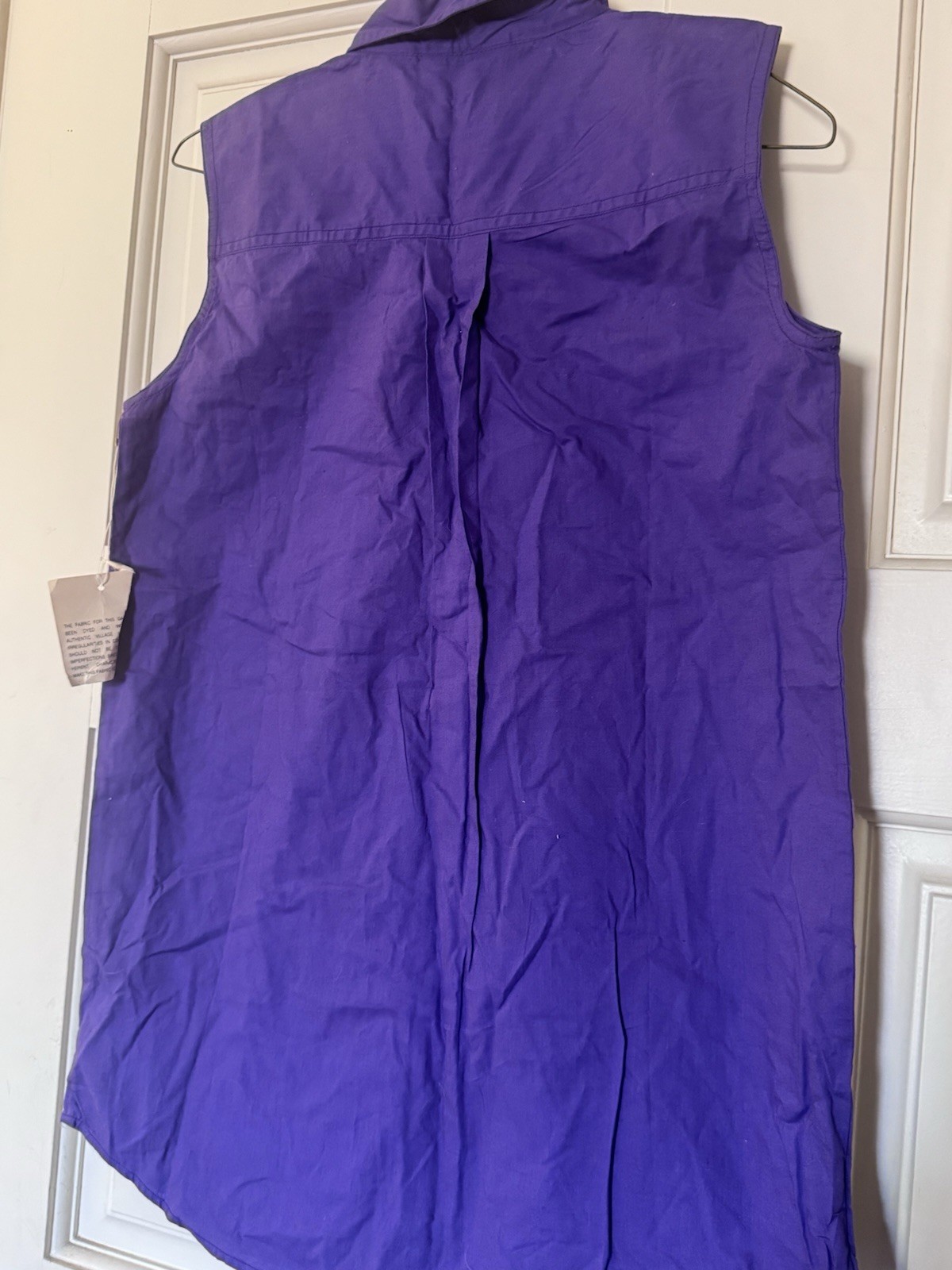 Vintage 80s Bill Blass Purple Sleeveless Button Front Blouse Top S W/tag Cotton