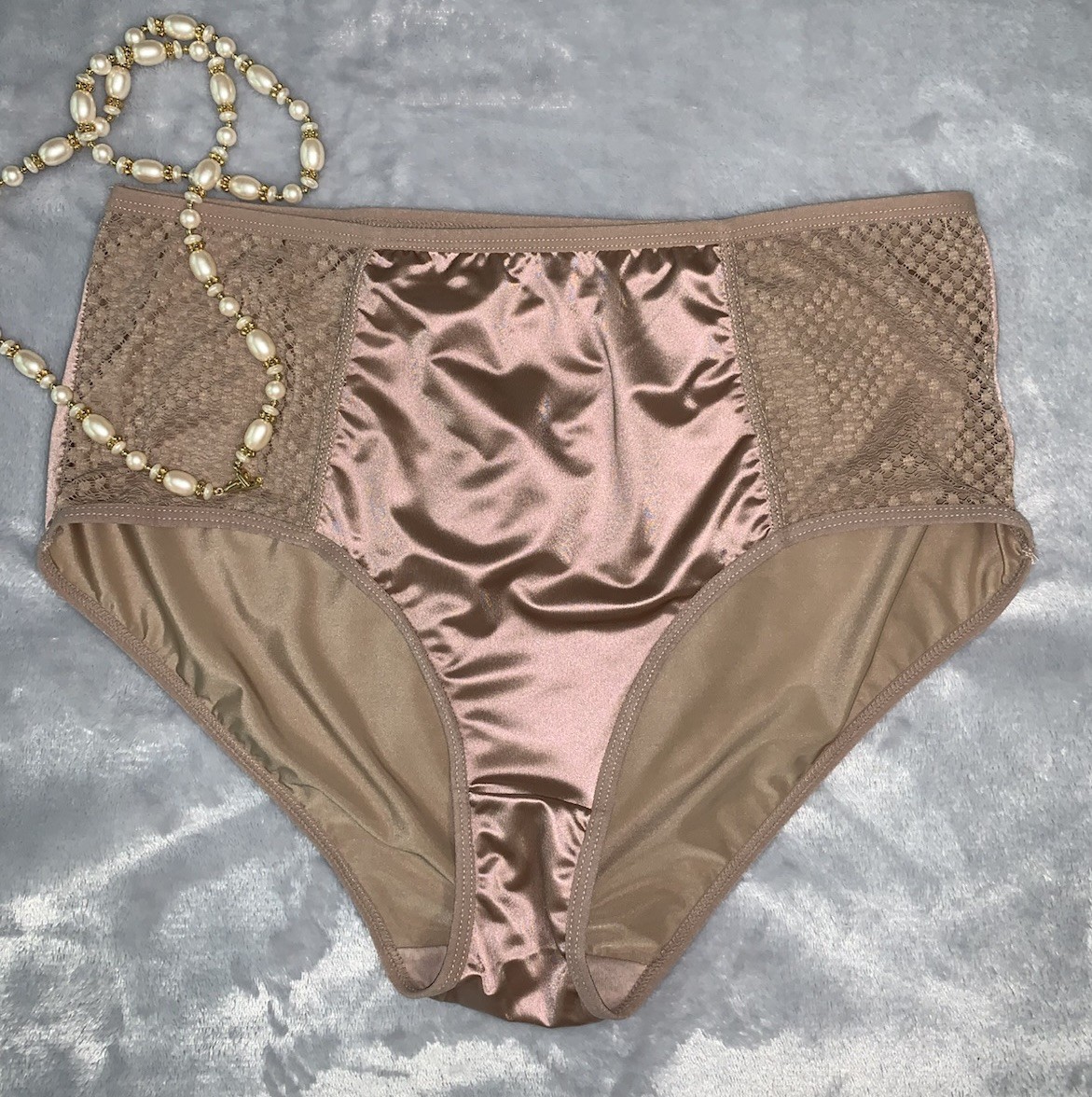 NEW Glossy Secret Stretch Satin XL Hi Cut Bikini Brief Panties SILKY!! 2nd Skin