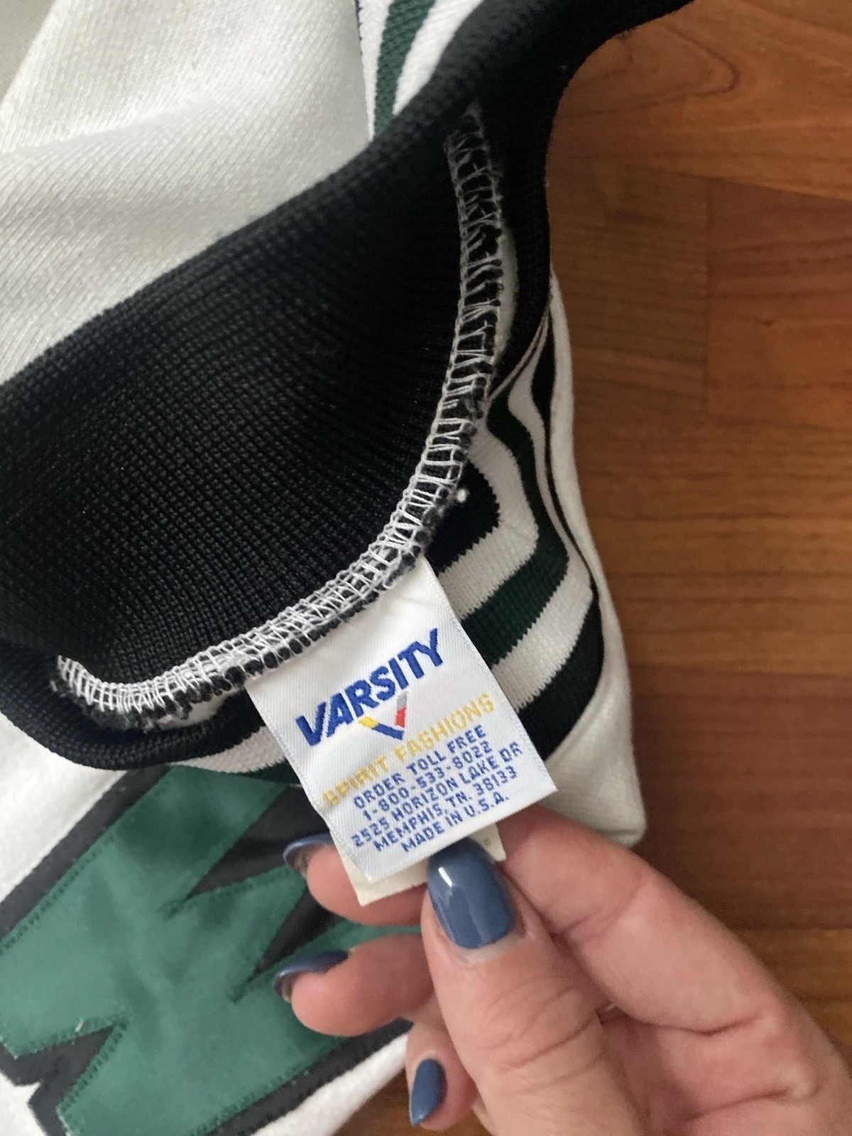 VTG 80s 90s Varsity Brand WHS Cheerleading Spirit Sweatshirt V-Neck White SZ Lrg