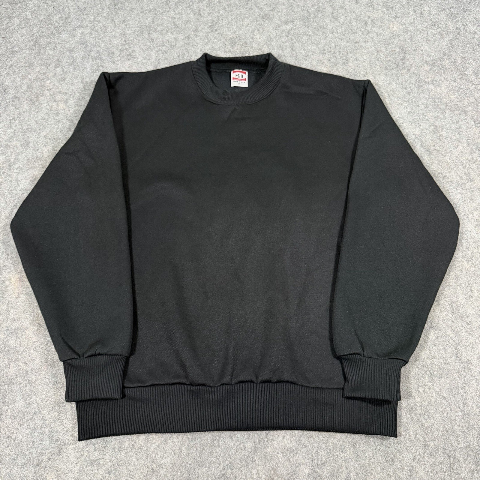 Hill Heavy Weight 90s Vintage Sweatshirt Unisex Adult’s Sz Small Black Made USA