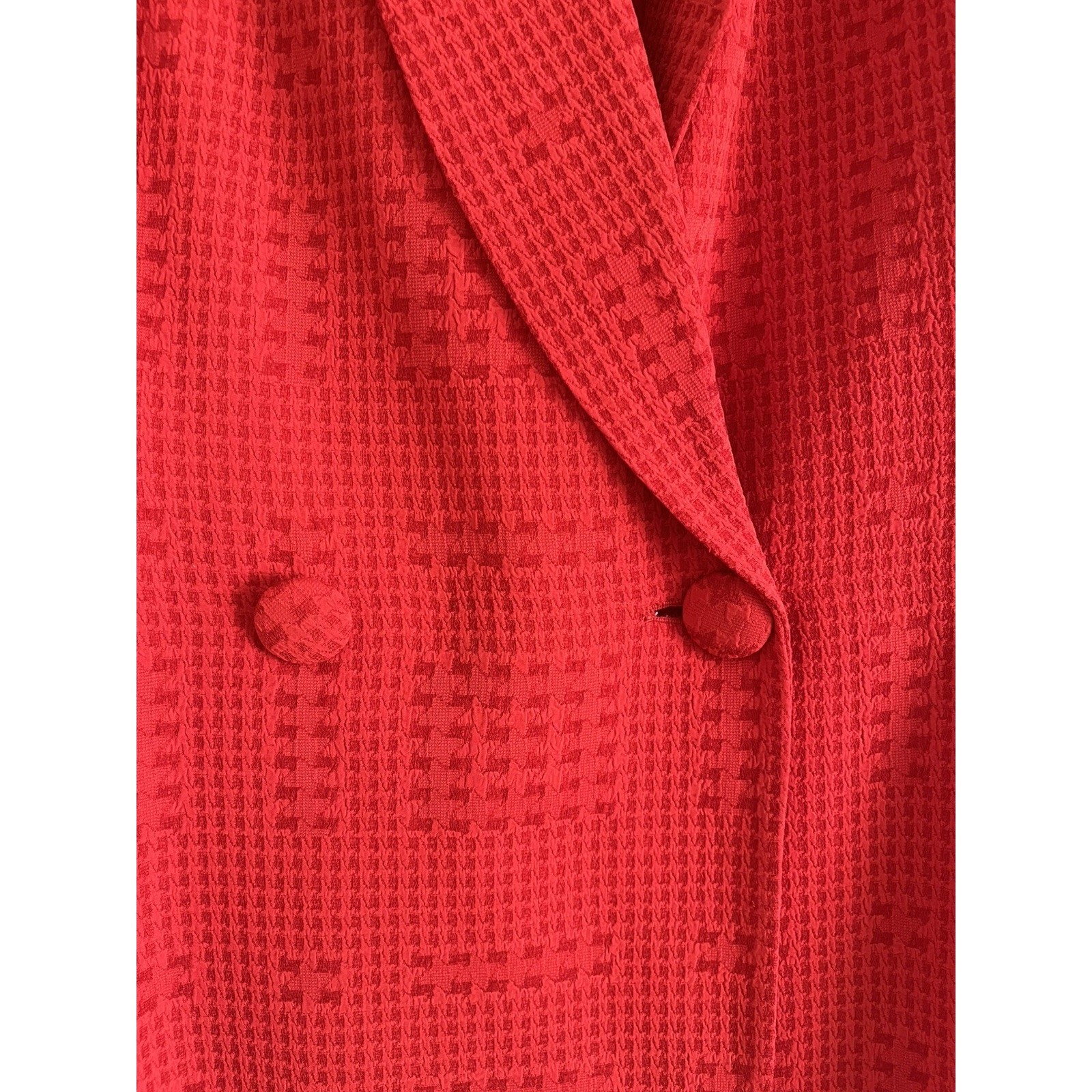 Vintage Christian Dior Y2k Red Double Breasted Skirt Suit Set Size 12
