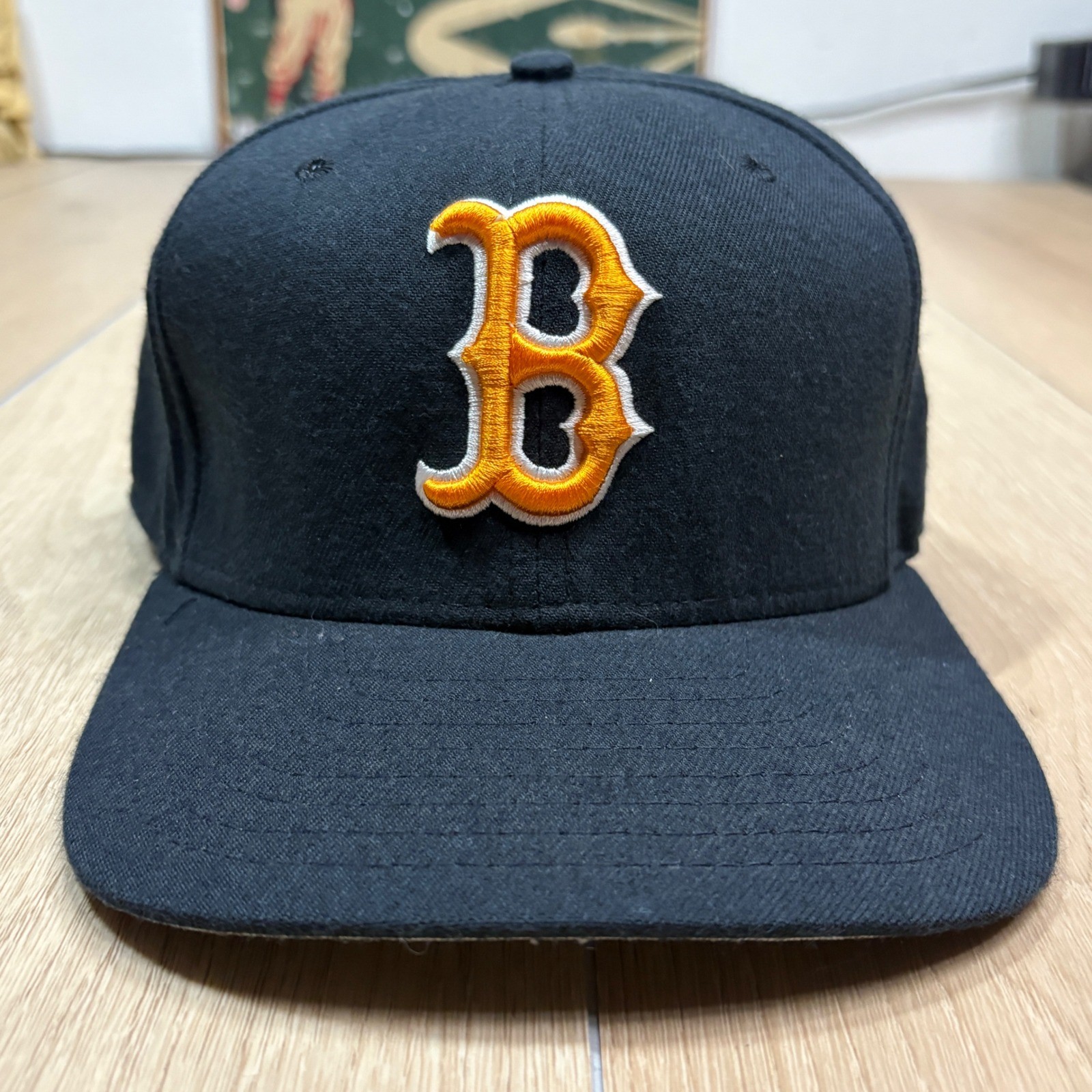 Vintage New Era UCLA Bruins Snapback Hat Black Orange B Logo Made in USA 90s Cap