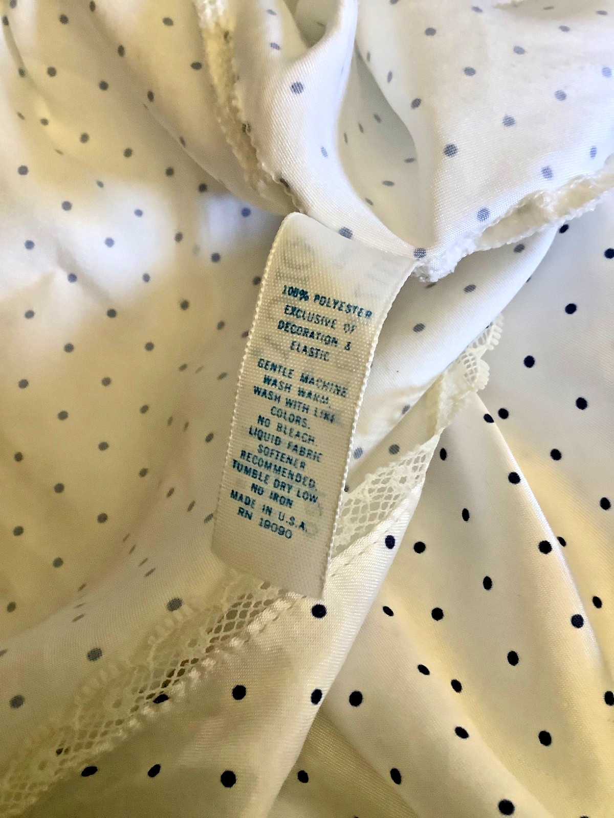 vintage Olga satin 80s sexy Chemise lace 34A babydoll Nightgown slip M polka dot