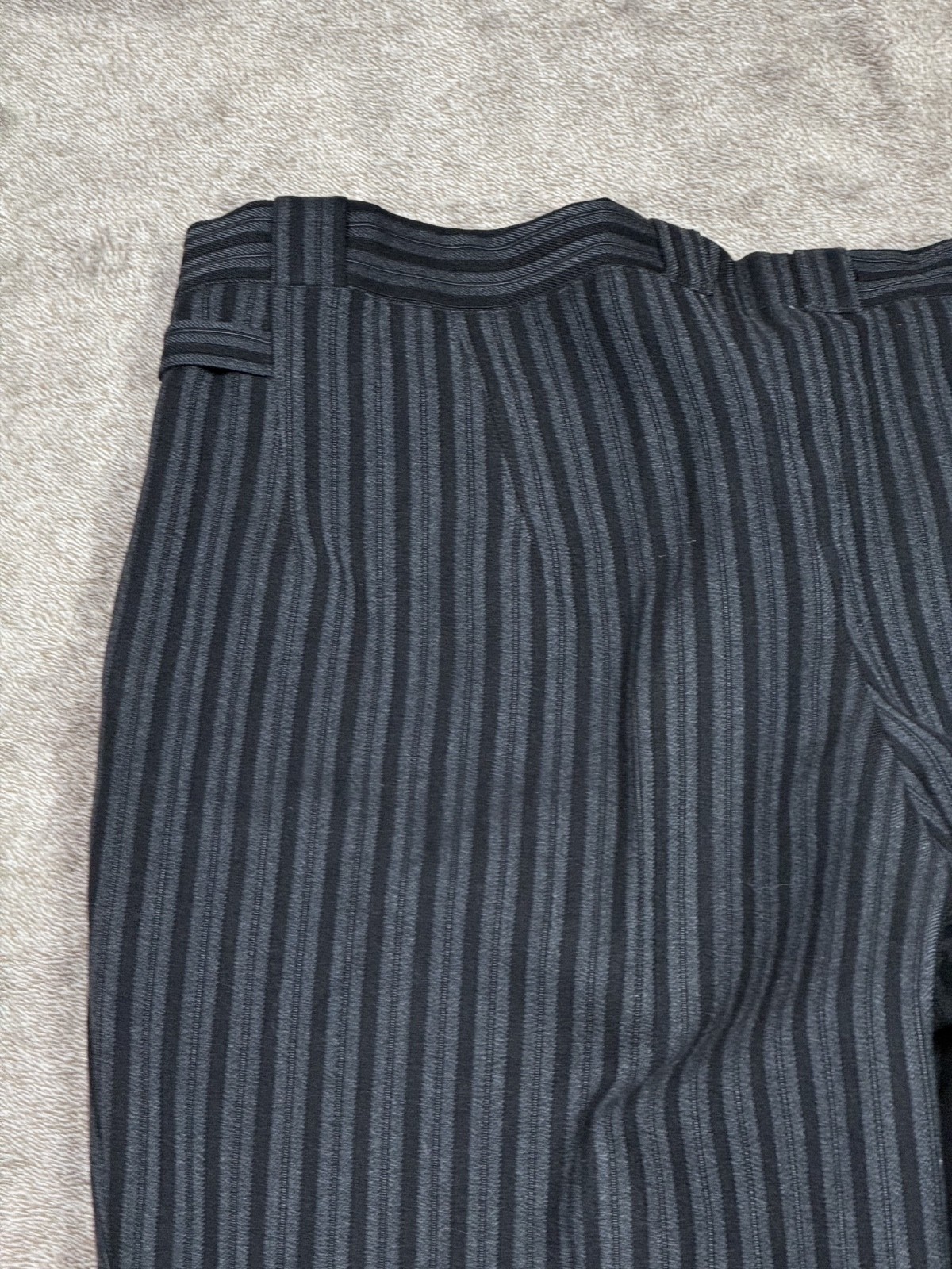 Vintage 1950’s European Morning Fishtail Suspender Buckle Stripped Trouser Pants