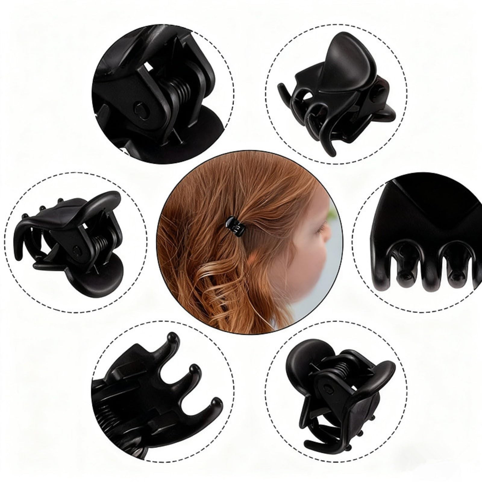 Bestac Multifunctional Mini Claw Clips, 36-Piece Set for Black+Clear+Brown