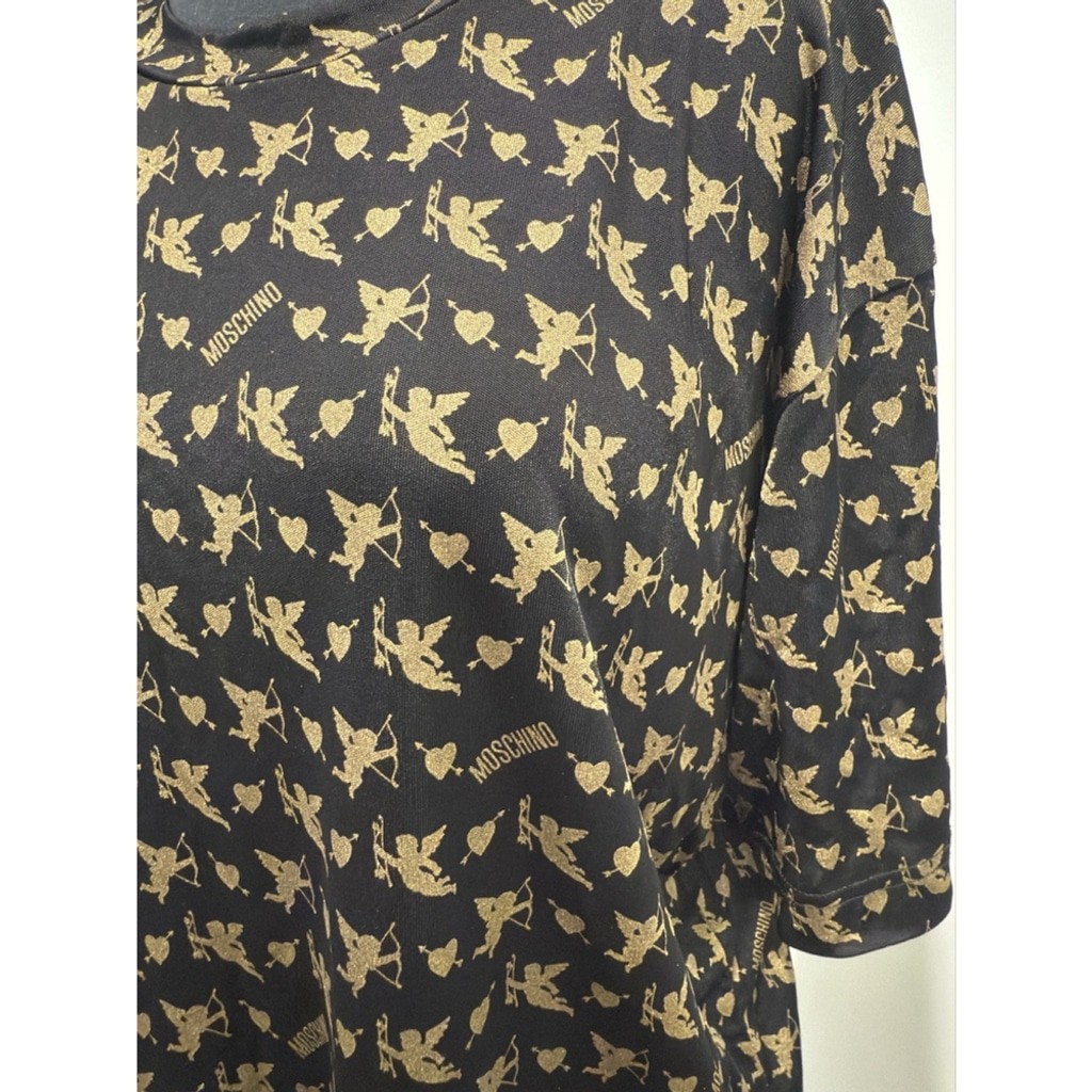 CHEAP AND CHIC BY MOSCHINO Womens Vintage Short Sleeve Rayon Dress/Top Cupid