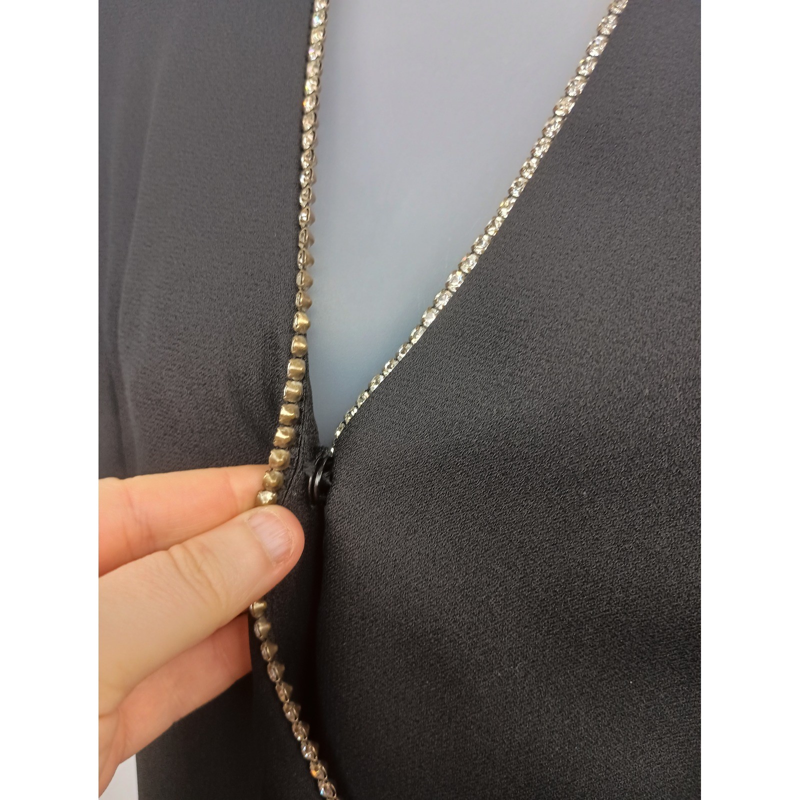 vintage black glam rhinestone church special occasion midi dress size 11-12