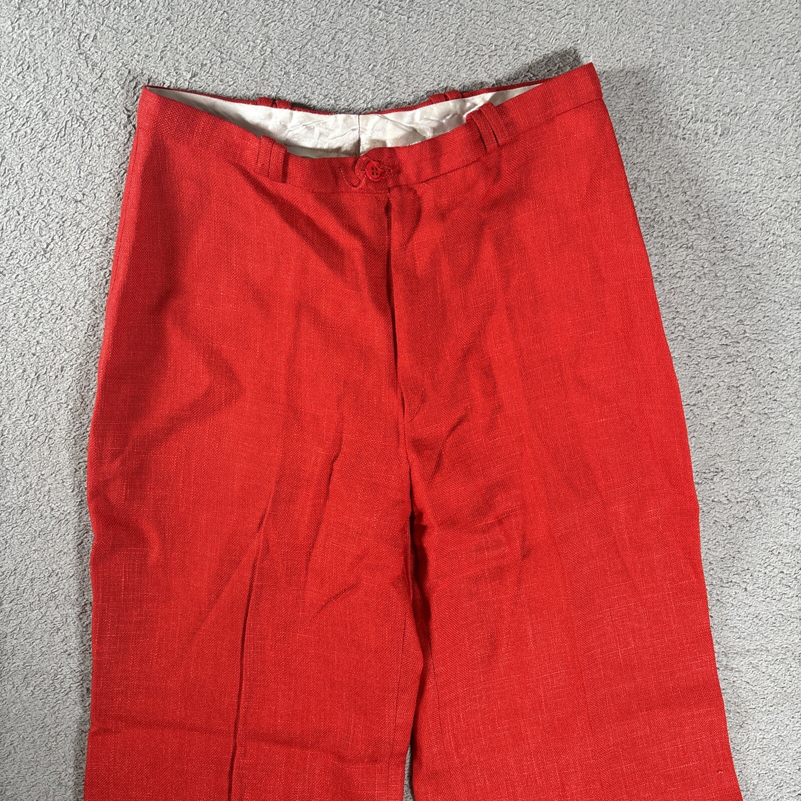 Vintage Lasserre Couture Sport Pants 70’s Red Viscose Wide Leg 28″ Waist