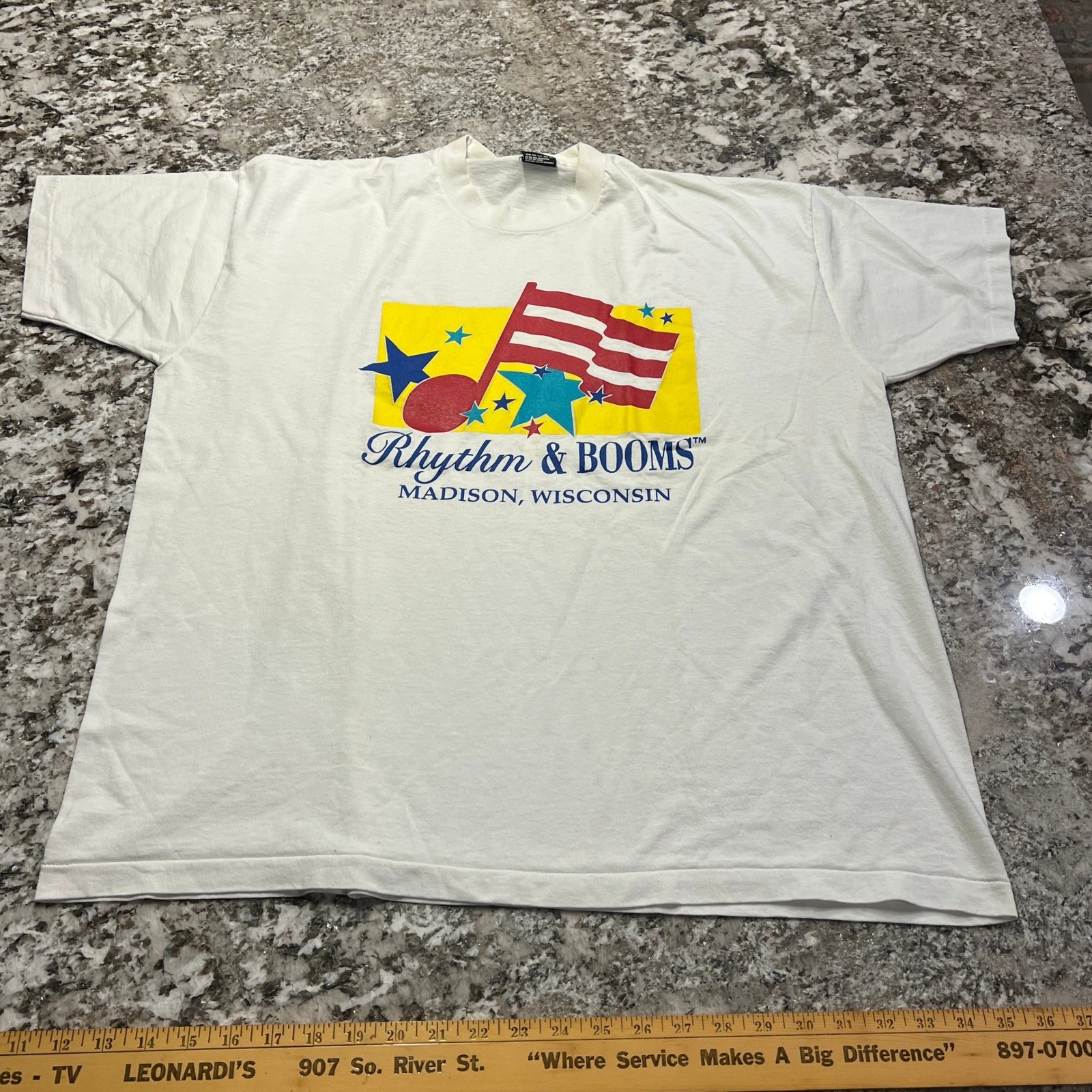 Vintage 1990s Rhythm & Booms Madison Wisconsin T-Shirt XXL made in usa