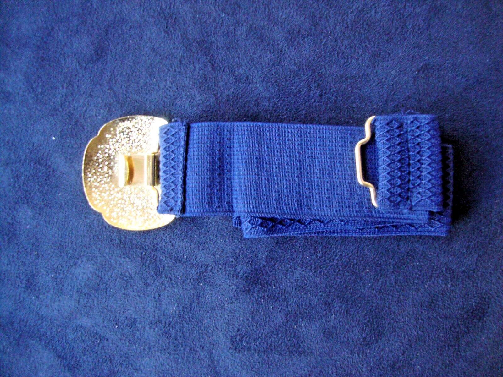 VINTAGE ART NOUVEAU CLOISONNE MULTI COLOR IRIS COBALT BUCKLE W/ STRETCH BELT